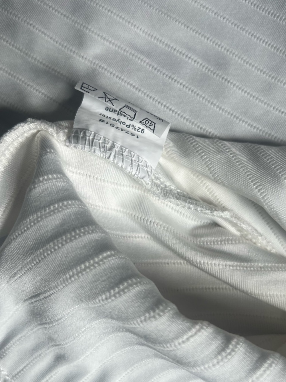 White Textured Ribbed Top - Lightweight Silky Knit - Picture 3 of 3